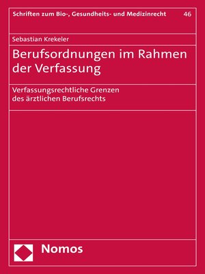 cover image of Berufsordnungen im Rahmen der Verfassung